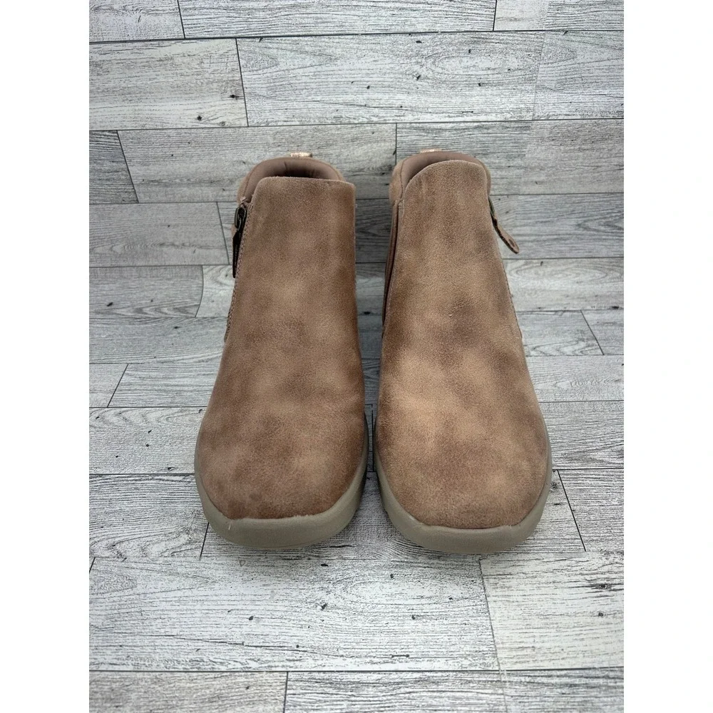 Skechers Relaxed Fit‎ Mushroom Brown Ankle Boots 158952 Women Size 8 Memory Foam